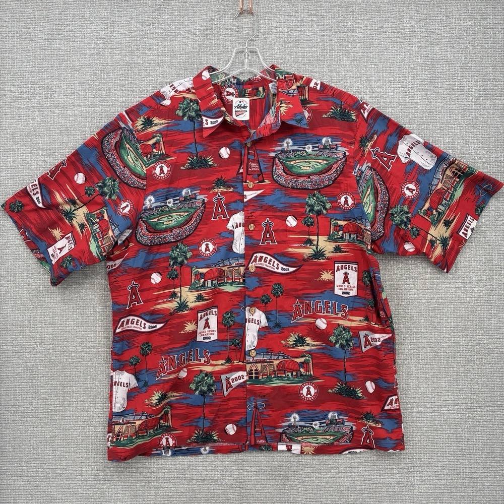 Vtg REYN SPOONER ANAHEIM ANGELS 2002‎ World Series Champions MLB Shirt XXL Red - Picture 3 of 12